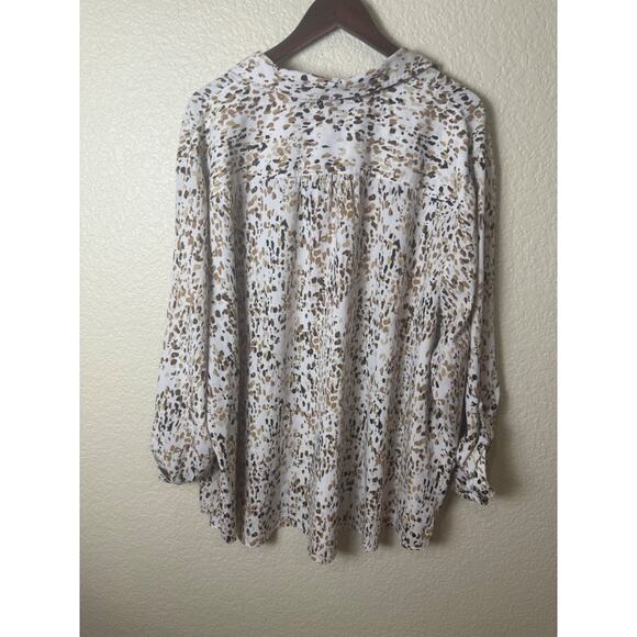 Set of 2 Maggie Barnes Catherines Popover Roll Tab Sleeve Blouse 4X 30W 32W - Picture 12 of 12